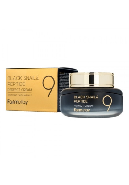 ВОССТАНАВЛИВАЮЩИЙ КРЕМ С МУЦИНОМ УЛИТКИ И ПЕПТИДАМИ FARMSTAY BLACK SNAIL & PEPTIDE9 PERFECT CREAM